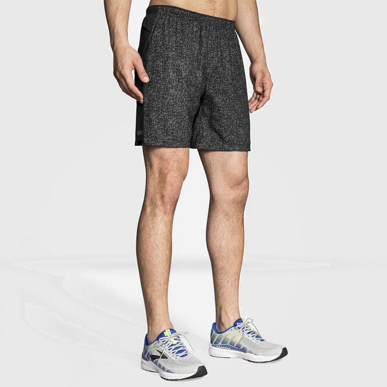 Brooks Sherpa 7 2-In-1 NZ - Men's Running Shorts - Grey (04238-KQHB)